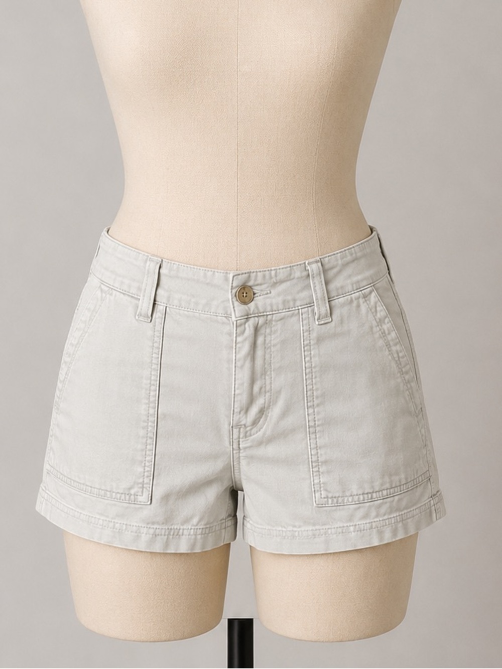 Horny Toad Khaki Tan Chino Shorts Size 2 Cotton Button Pockets Outdoor
